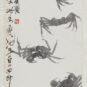 33 螃蟹 齐白石 纸本水墨 1932年 133.2×32.7cm 中国美术馆藏 Crabes ; Qi Baishi, eau et encre sur papier, 1932, 133,2 × 32,7 cm, fonds du Musée national d’art de Chine