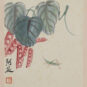 8／12 齐白石 扁豆蚂蚱 1937年 26.4×19.9 中国美术馆藏 8/12- Qi Baishi ; Haricots plats, criquet, 1937, 26,4 × 19,9, fonds du Musée national d’art de Chine