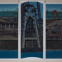 16- Sha Yonghui, estampe, Poutre volante de sous le ciel-grand pont Hong Kong-Zhuhai-Macao, 2019, 120 × 410 cm 沙永汇版画天下飞梁——港珠澳大桥 2019年 120×410cm-2