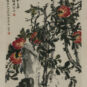 28- Wu Changshuo, Composition Pêches de la longévité ; eau, encre, couleur sur papier, 111,8 x 58,3 cm, 1924 吴昌硕 寿桃图 纸本水墨设色111.8×58.3㎝ 1924年