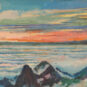34- Liu Haisu, Mer nuageuse de Huangshan, peinture à l’huile, toile, 1954, 61,3 × 74,2 刘海粟，黄山云海，油画，布面，1954年，61.3×74.2