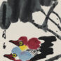 33．崔子范（1915-2011） CUI Zifan 《红荷鸳鸯》 Lotus rouges et canards mandarins 中国画 纸本 67cm×36cm 1992 中国美术馆藏；1994年艺术家捐赠