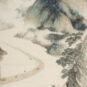 40．宋文治（1919-1999） SONG Wenzhi 《桐江放筏》 Radeaux à la rivière Tong 中国画 纸本 84.4cm×47.2cm 1956 中国美术馆藏