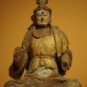 9木雕菩萨坐像Statue assise de bodhisattva sculptée sur bois polychrome